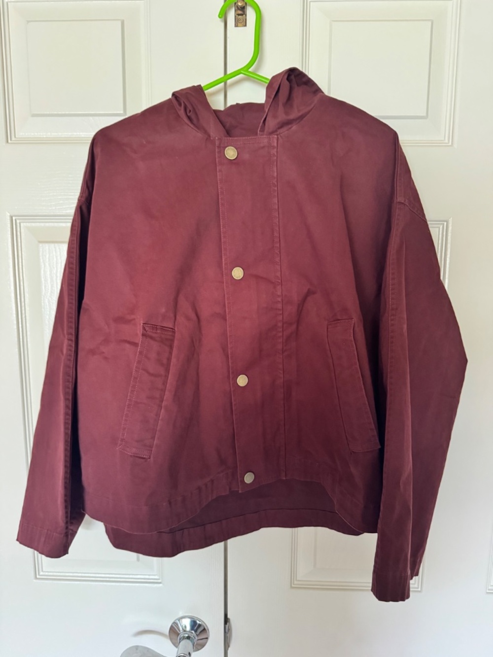 Utility hooded twill jacket 2.0 M burgundy - Picture 3 of 5